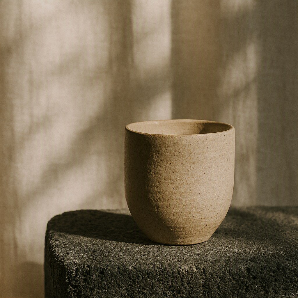 An artisan's hands shaping clay on a pottery wheel